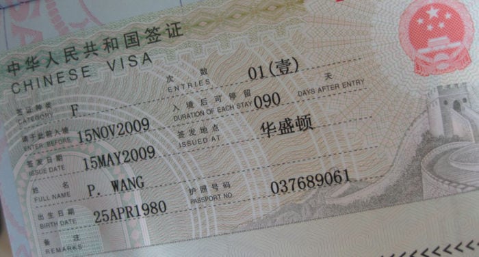 Requisitos para Visa de Turista y Negocios en China